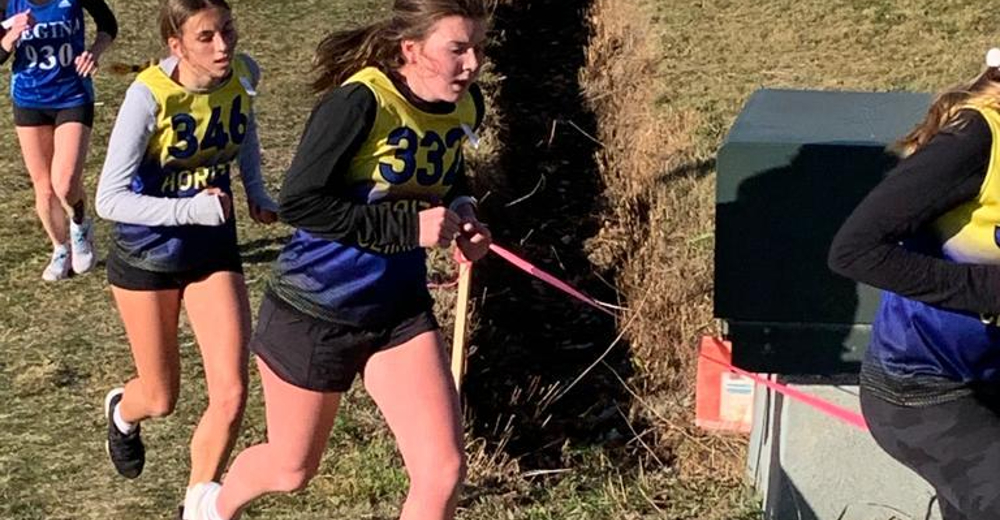 Ava Politeski, No. 332, competes in the senior girl's division 2022 SHSAA Provincial Cross Country Championships.