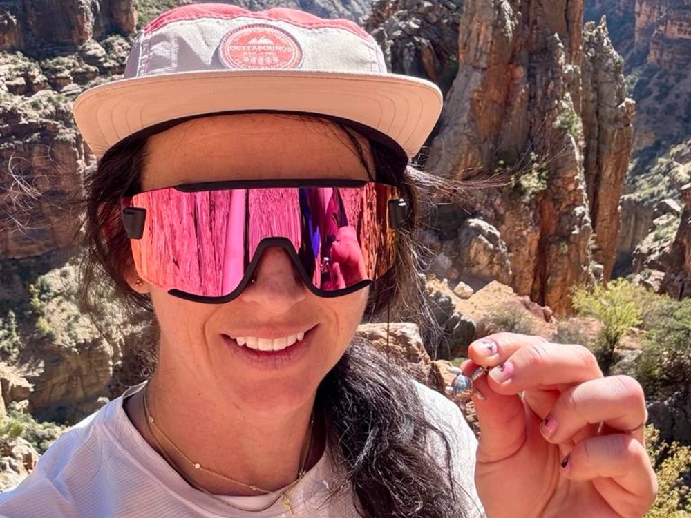The turtle pendant carrying some of Lisa Currey's ashes visits the Grand Canyon.