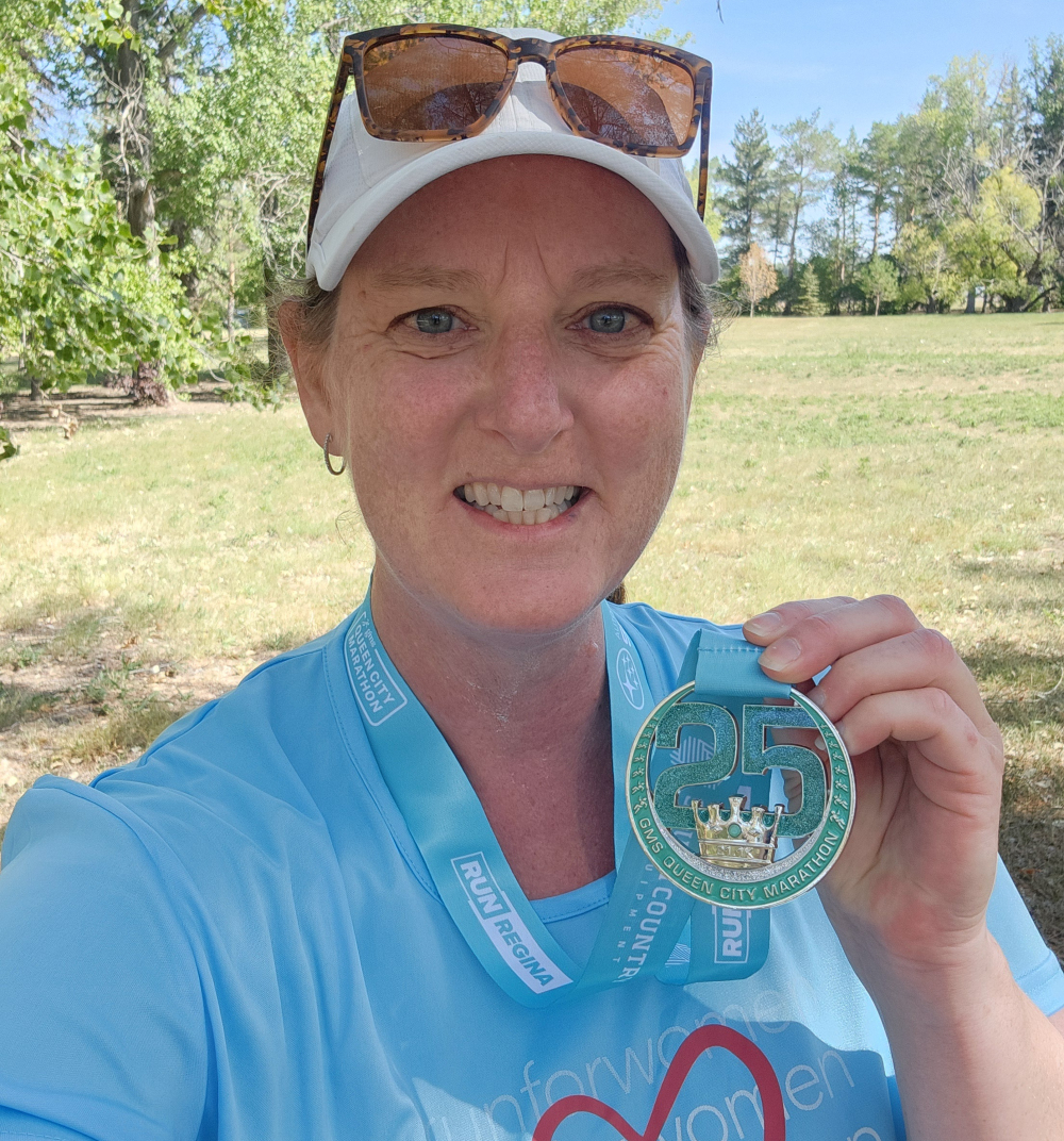Margie Brown ran her first half marathon at the 2025 Queen City Marathon weekend.